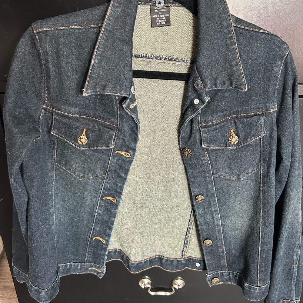 Willi Smith Navy Stretch Denim Jacket